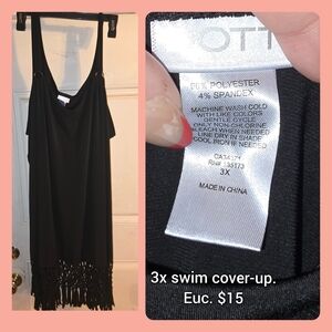 Dotti Black Swim Coverup with Fringe